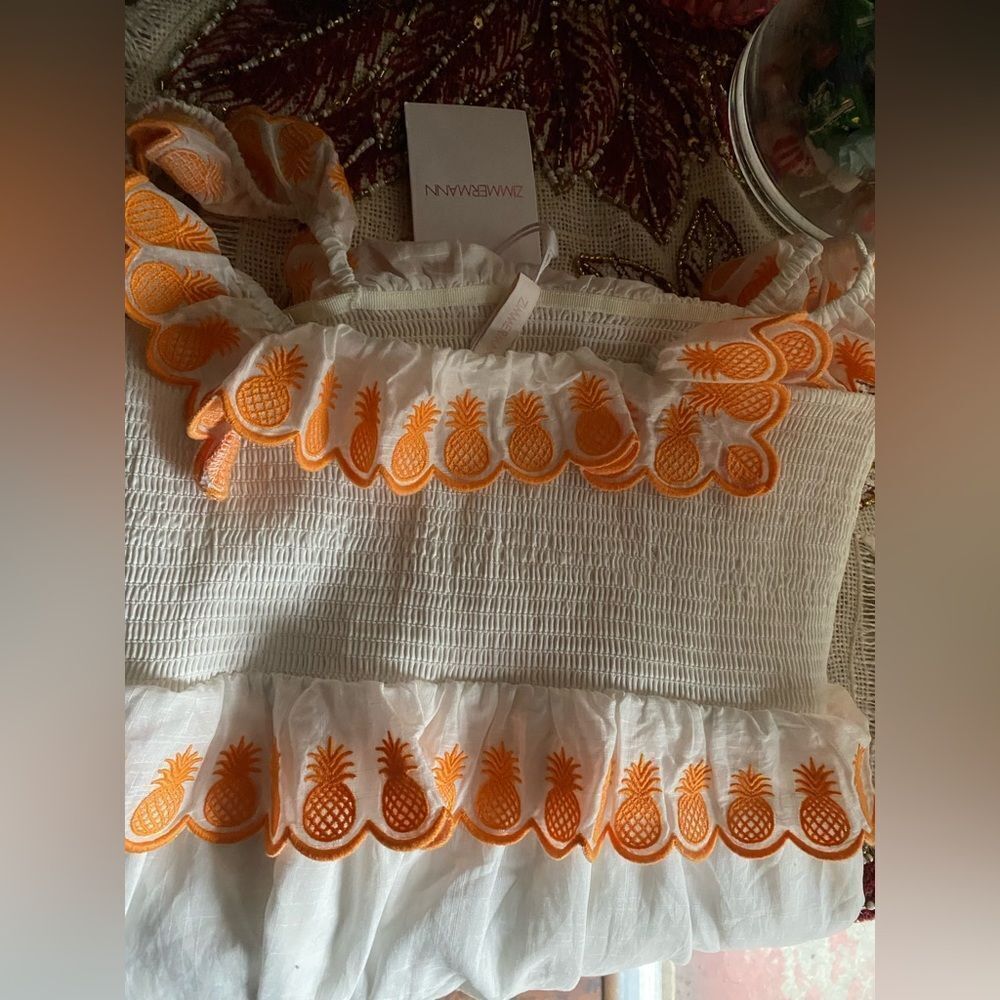 ZIMMERMANN KIDS Tropicana Embroidered Cotton Dress  White Sz 10 NWT - Picture 12 of 13